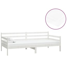 Łóżko dzienne z materacem, 90x200 cm, białe, drewno sosnowe