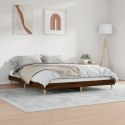 Rama łóżka, brązowy dąb, 150x200 cm, materiał drewnopochodny