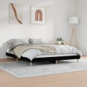Rama łóżka, czarna, 150x200 cm, materiał drewnopochodny