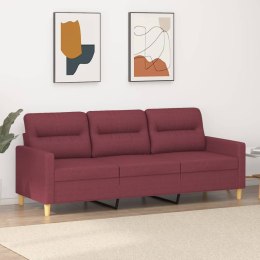 Sofa 3-osobowa, winna czerwień, 180 cm,tapicerowana tkaniną