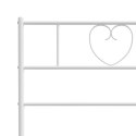 Metalowa rama łóżka z wezgłowiem i zanóżkiem, biała, 107x203 cm