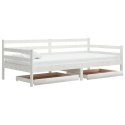 Łóżko dzienne z szufladami, 90x200 cm, białe, drewno sosnowe