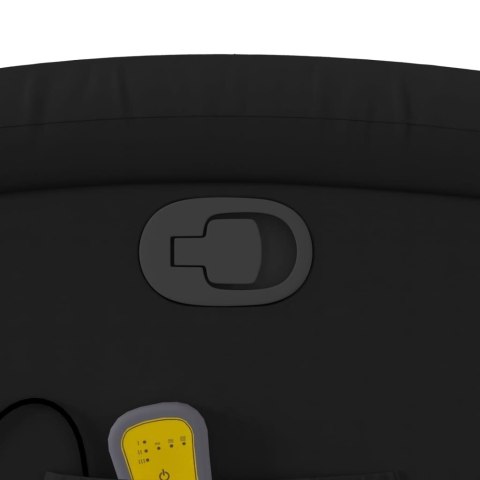 Rozkładany fotel masujący, czarny, sztuczna skóra