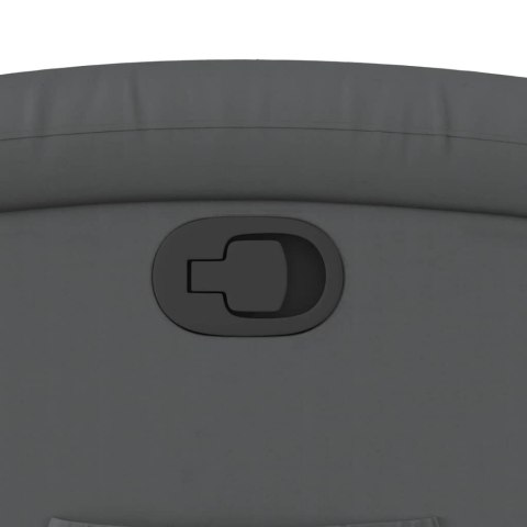 Fotel rozkładany, szary, sztuczna skóra