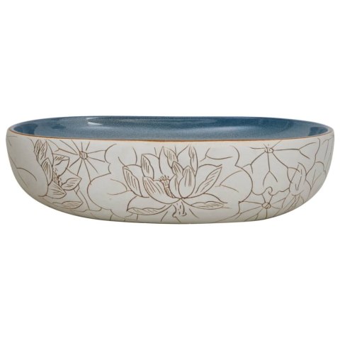 Umywalka nablatowa, piaskowo-niebieska, owalna, 59x40x14 cm Umywalka nablatowa, piaskowo-niebieska, owalna, 59x40x14 cm