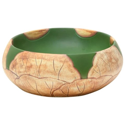 Umywalka nablatowa, zielono-brązowa, owalna, 59x40x15 cm Umywalka nablatowa, zielono-brązowa, owalna, 59x40x15 cm