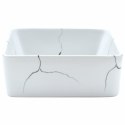 Umywalka nablatowa, biała, prostokątna, 46x35,5x13 cm, ceramika