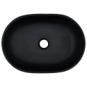 Umywalka nablatowa, czarno-szara, owalna, 47x33x13 cm