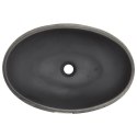 Umywalka nablatowa, czarno-szara, owalna, 59x40x15 cm