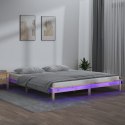 Rama łóżka z LED, 120x200 cm, lite drewno