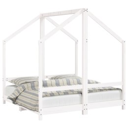 Rama łóżka dziecięcego, biała, 2x(70x140) cm, drewno sosnowe