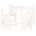 5-cz. zestaw mebli barowych do ogrodu, biały, drewno sosnowe