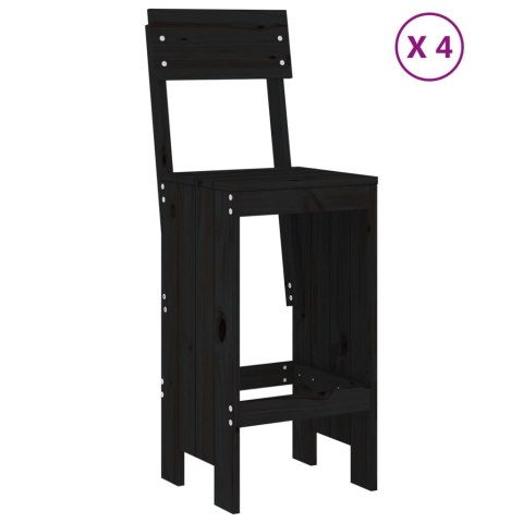 5-cz. zestaw mebli barowych do ogrodu, czarny, drewno sosnowe