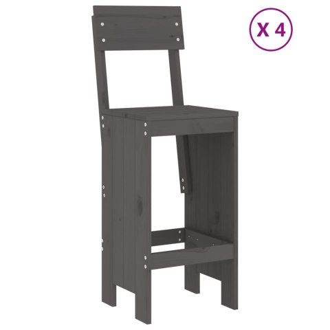 5-cz. zestaw mebli barowych do ogrodu, szary, drewno sosnowe