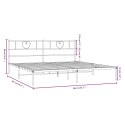 Metalowa rama łóżka z wezgłowiem, czarna, 200x200 cm