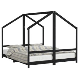 Rama łóżka dziecięcego, czarna, 2x(80x200) cm, drewno sosnowe