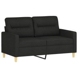 Sofa 2-osobowa, czarna, 120 cm, tapicerowana tkaniną