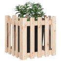 Donica ogrodowa z płotkiem, 50x50x50 cm, lite drewno sosnowe