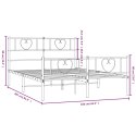 Metalowa rama łóżka z wezgłowiem i zanóżkiem, biała, 160x200 cm