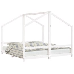 Rama łóżka dziecięcego, biała, 2x(90x190) cm, drewno sosnowe