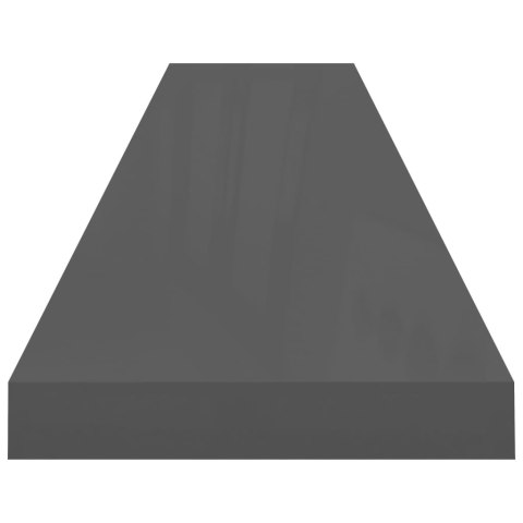 Półki ścienne, 2 szt., wysoki połysk, szare, 120x23,5x3,8 cm Półki ścienne, 2 szt., wysoki połysk, szare, 120x23,5x3,8 cm