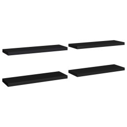 Półki ścienne, 4 szt., czarne, 80 x 23,5 x 3,8 cm, MDF