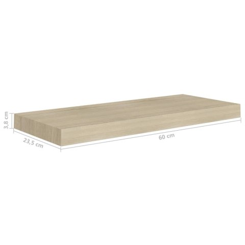 Półki ścienne, 4 szt., kolor dębowy, 60x23,5x3,8 cm, MDF Półki ścienne, 4 szt., kolor dębowy, 60x23,5x3,8 cm, MDF