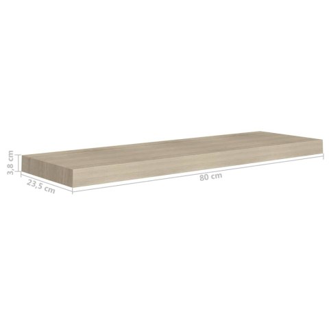 Półki ścienne, 4 szt., kolor dębowy, 80 x 23,5 x 3,8 cm, MDF Półki ścienne, 4 szt., kolor dębowy, 80 x 23,5 x 3,8 cm, MDF