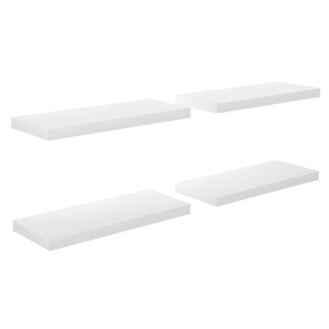 Półki ścienne, 4 szt., wysoki połysk, białe, 60x23,5x3,8cm, MDF Półki ścienne, 4 szt., wysoki połysk, białe, 60x23,5x3,8cm, MDF