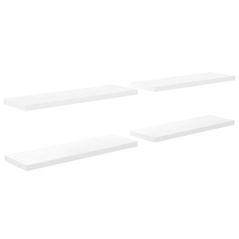 Półki ścienne 4 szt., wysoki połysk, biel, 120x23,5x3,8 cm, MDF Półki ścienne 4 szt., wysoki połysk, biel, 120x23,5x3,8 cm, MDF