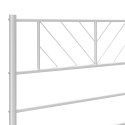 Metalowa rama łóżka z wezgłowiem i zanóżkiem, biała, 140x200 cm