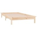 Rama łóżka z LED, 75x190 cm, pojedyncza, lite drewno