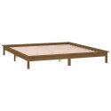 Rama łóżka z LED, miodowa, 180x200 cm, Super King, lite drewno