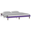 Rama łóżka z LED, miodowy brąz 120x190 cm podwójna, lite drewno
