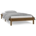 Rama łóżka z LED, miodowy brąz 75x190 cm, pojedyncza, drewniana