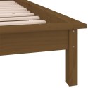 Rama łóżka z LED, miodowy brąz 75x190 cm, pojedyncza, drewniana