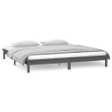Rama łóżka z LED, szara, 200x200 cm, lite drewno
