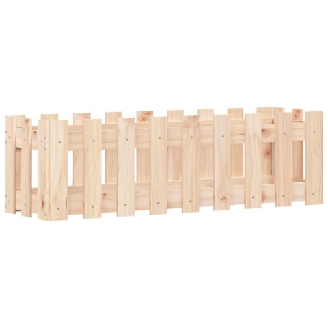 Rabata ogrodowa z płotkiem, 100x30x30 cm, lite drewno sosnowe