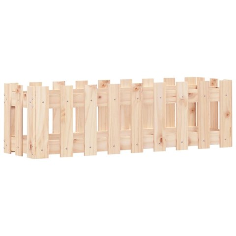 Rabata ogrodowa z płotkiem, 100x30x30 cm, lite drewno sosnowe