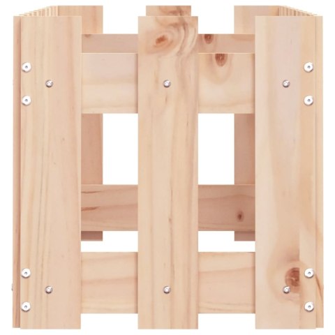 Rabata ogrodowa z płotkiem, 100x30x30 cm, lite drewno sosnowe