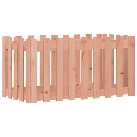 Rabata ogrodowa z płotkiem, 100x50x50cm, lite drewno daglezjowe