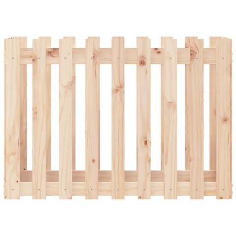 Rabata ogrodowa z płotkiem, 100x50x70 cm, lite drewno sosnowe