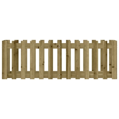 Rabata ogrodowa z płotkiem, 150x50x50 cm, impregnowana sosna