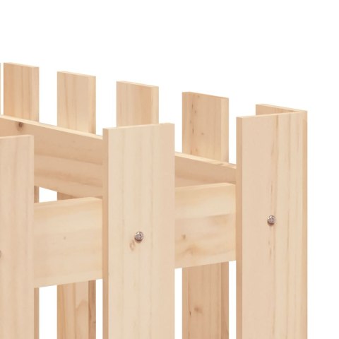 Rabata ogrodowa z płotkiem, 200x50x70 cm, drewno sosnowe