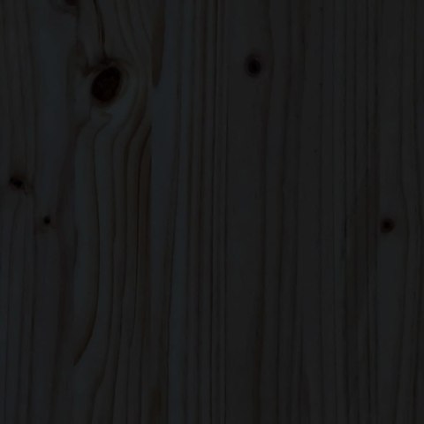 Rabata ogrodowa z płotkiem, czarna, 100x30x30cm, drewno sosnowe