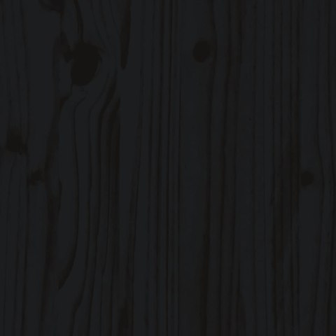 Rabata ogrodowa z płotkiem, czarna, 200x30x30cm, drewno sosnowe