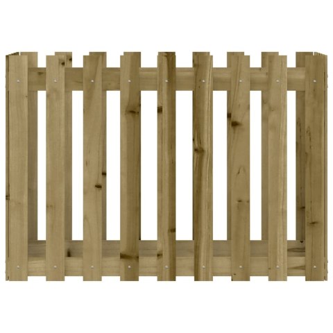 Rabata ogrodowa z płotkiem, 100x50x70 cm, impregnowana sosna