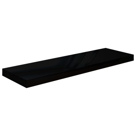 Półka ścienna, wysoki połysk, czarna, 80x23,5x3,8 cm, MDF Półka ścienna, wysoki połysk, czarna, 80x23,5x3,8 cm, MDF