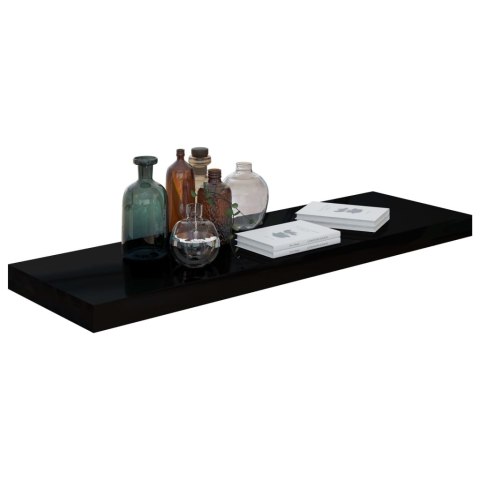 Półka ścienna, wysoki połysk, czarna, 80x23,5x3,8 cm, MDF Półka ścienna, wysoki połysk, czarna, 80x23,5x3,8 cm, MDF