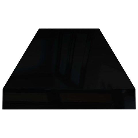 Półka ścienna, wysoki połysk, czarna, 80x23,5x3,8 cm, MDF Półka ścienna, wysoki połysk, czarna, 80x23,5x3,8 cm, MDF